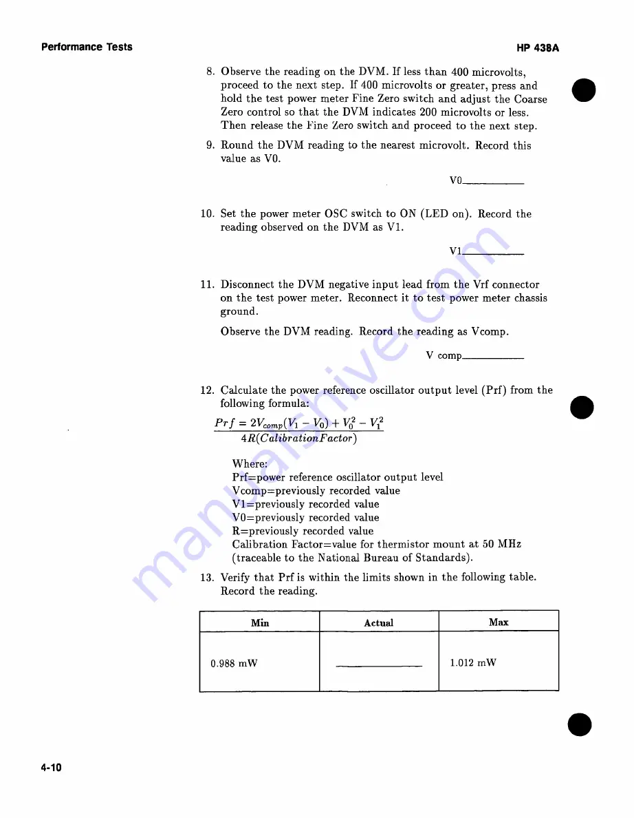 HP 438A Operating And Service Manual Download Page 128