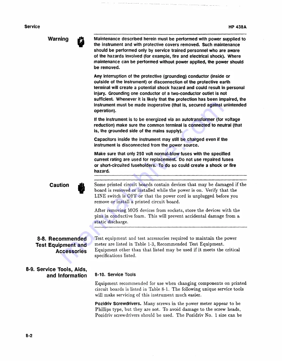 HP 438A Operating And Service Manual Download Page 178