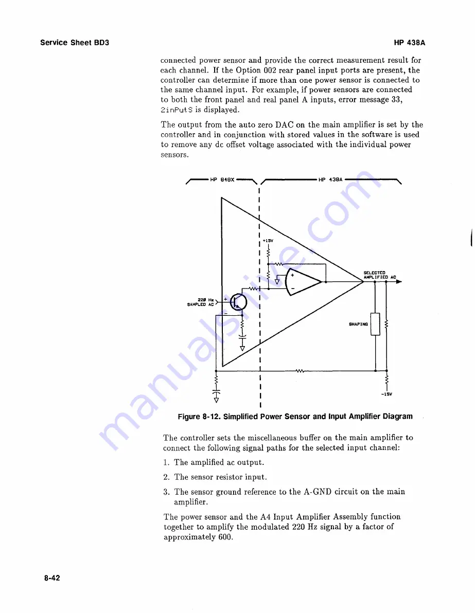 HP 438A Operating And Service Manual Download Page 216