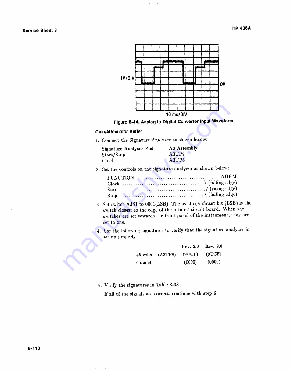 HP 438A Operating And Service Manual Download Page 279