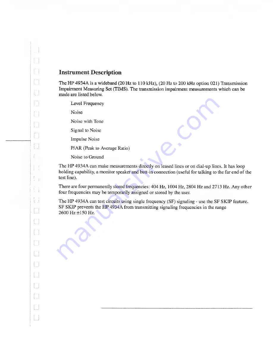 HP 4934A Operating And Calibration Manual Download Page 3