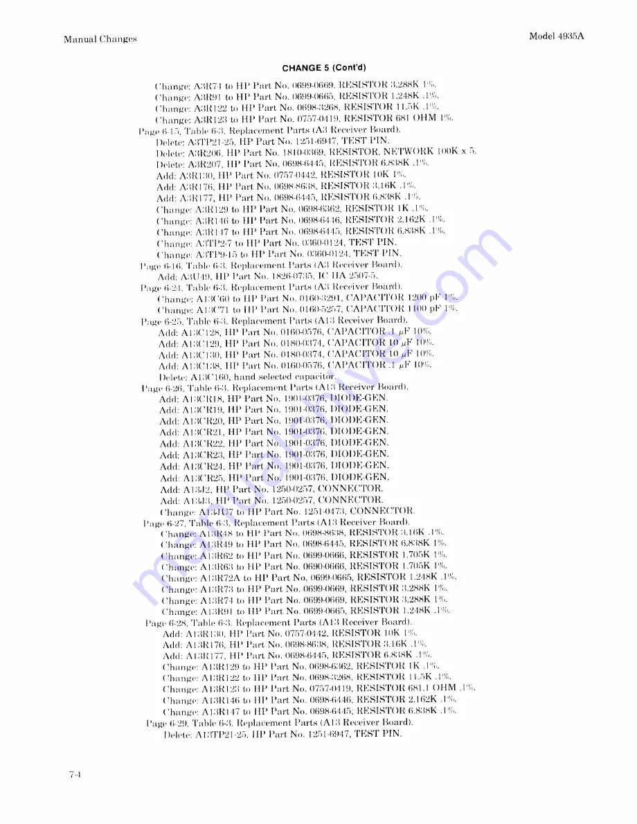 HP 4935A Operating And Service Manual Download Page 130