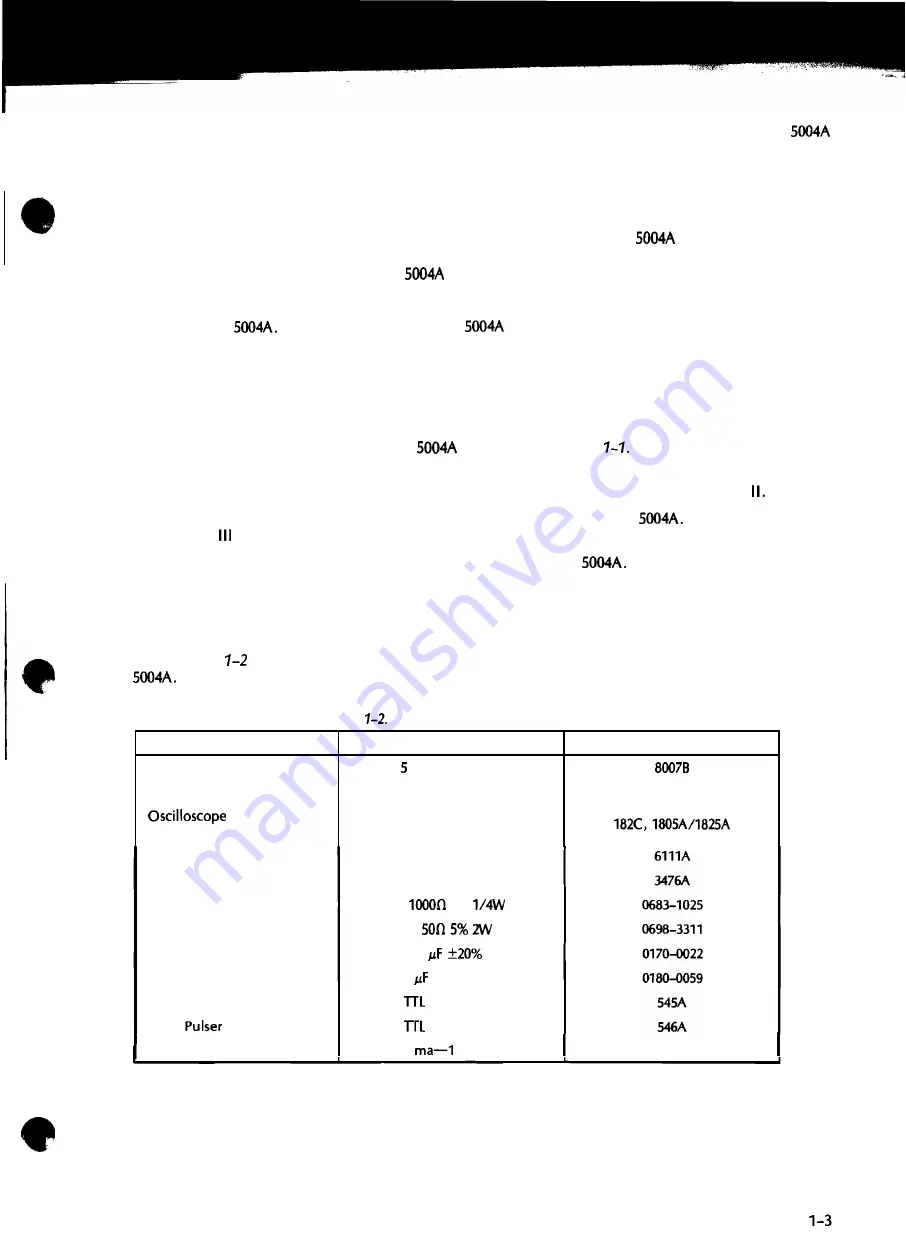 HP 5004A Operating And Service Manual Download Page 13