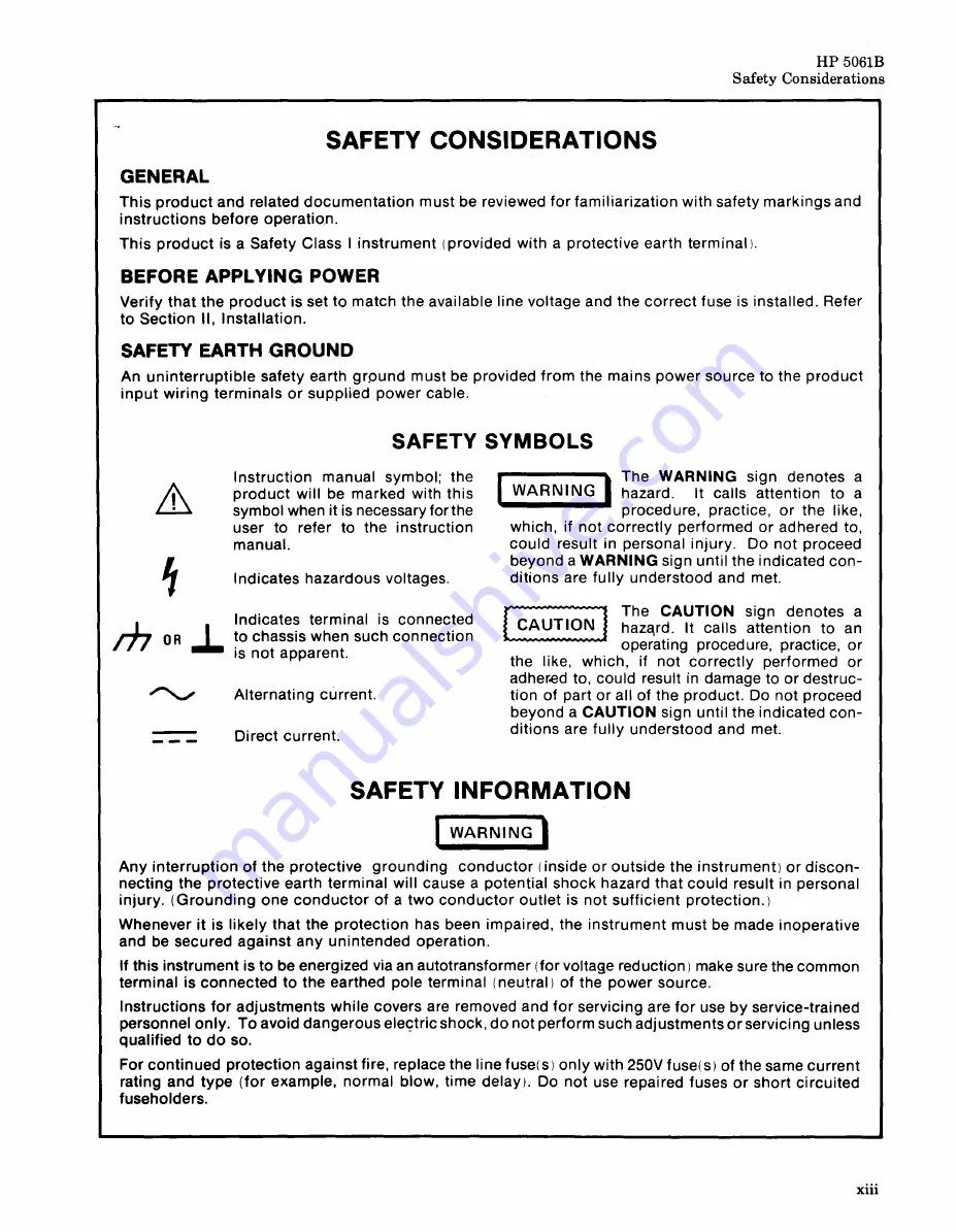 HP 5061B Operating And Service Manual Download Page 15