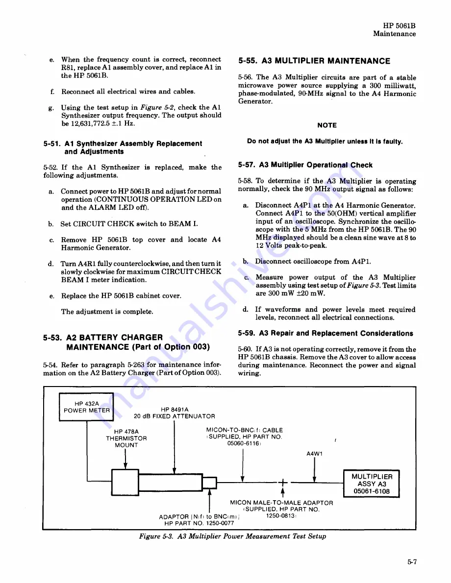 HP 5061B Operating And Service Manual Download Page 101