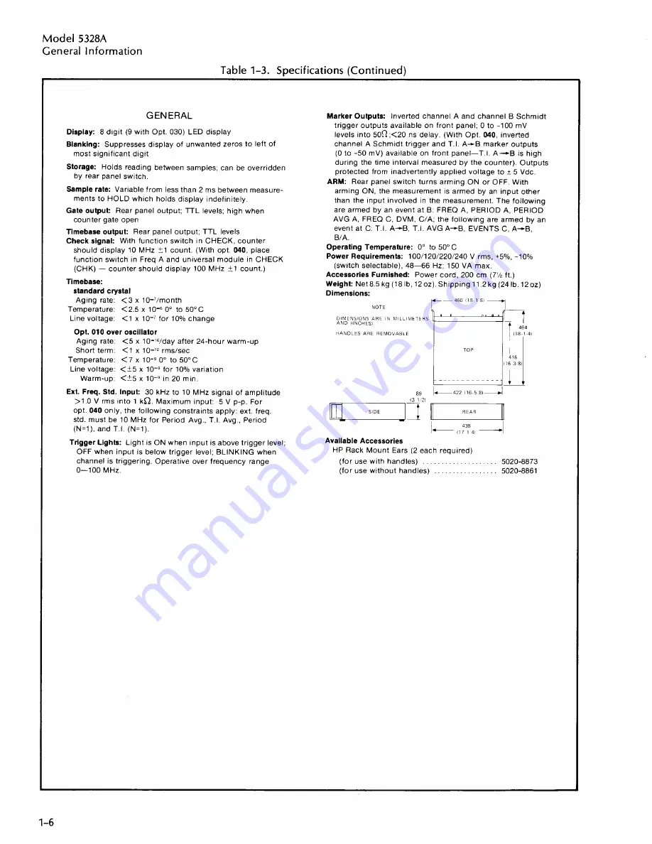 HP 5328A User Manual Download Page 15