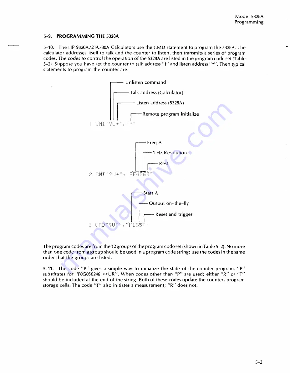 HP 5328A User Manual Download Page 58