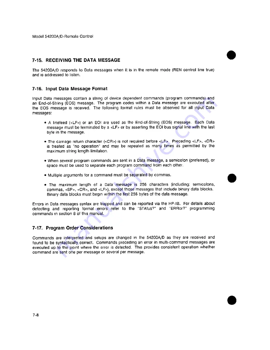 HP 54200A Operating Manual Download Page 104