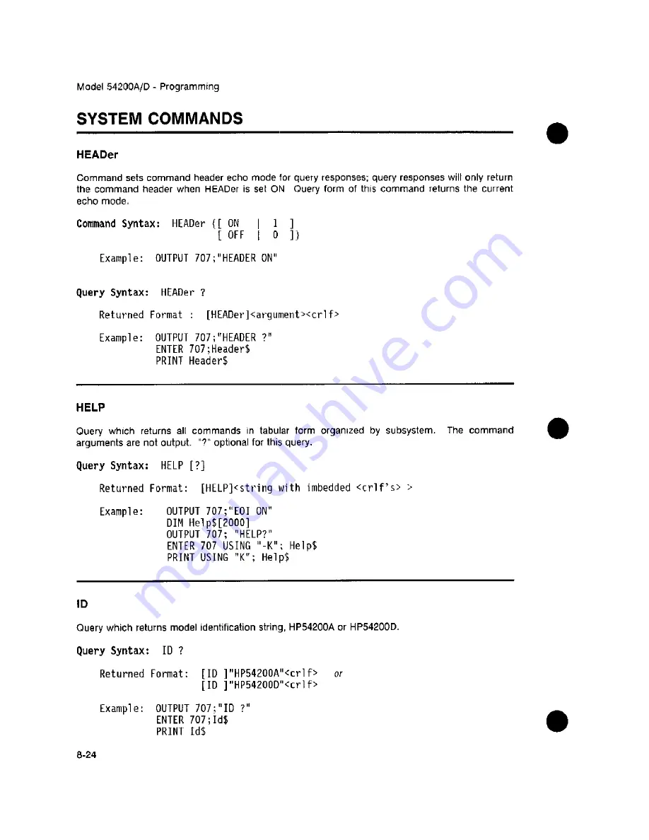 HP 54200A Operating Manual Download Page 135