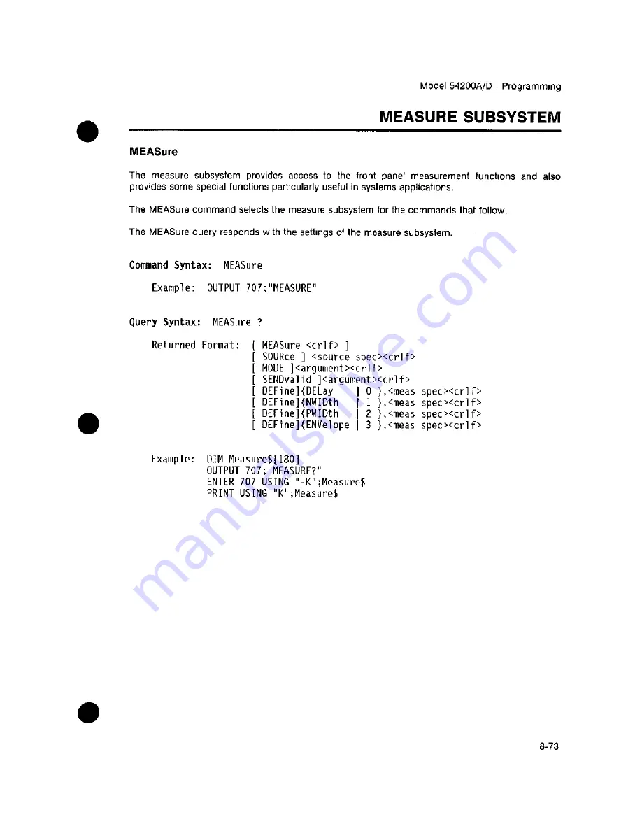 HP 54200A Operating Manual Download Page 187