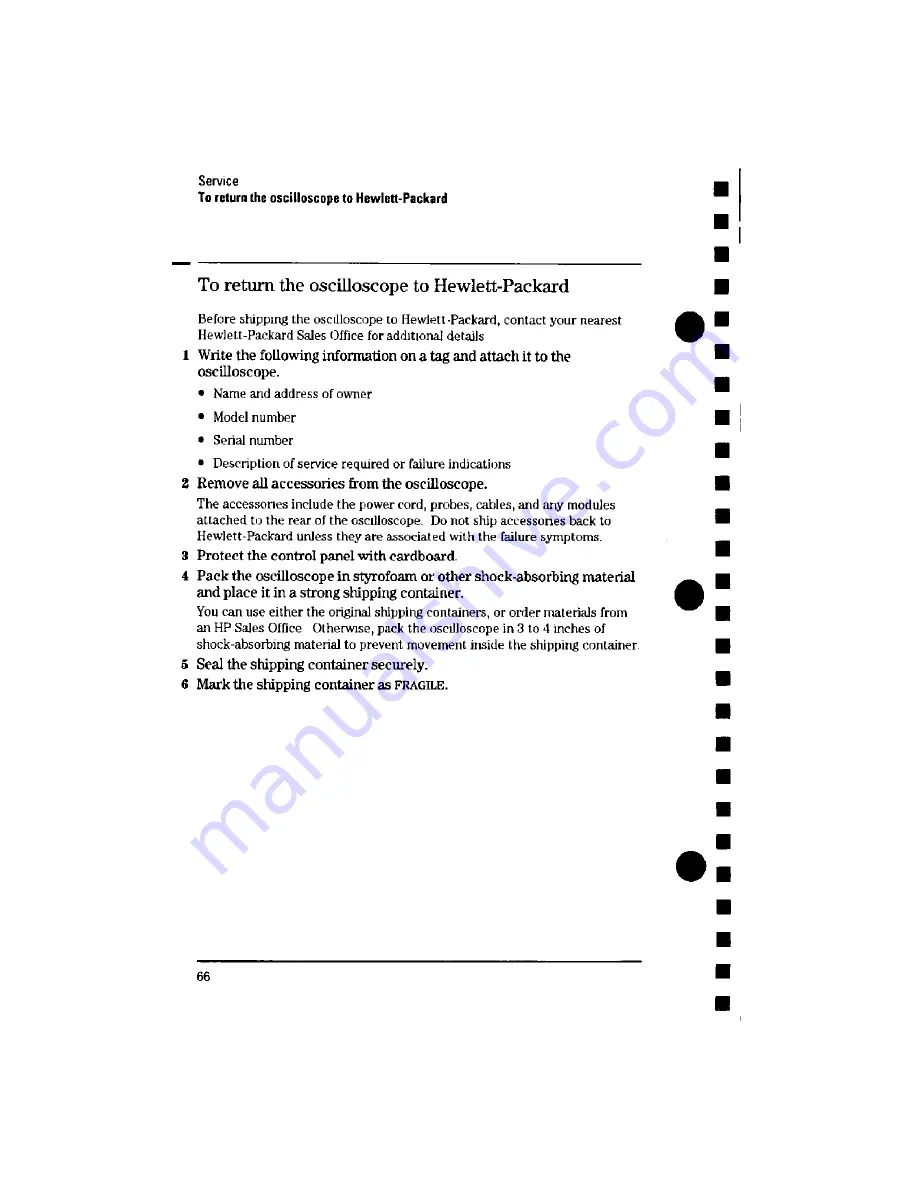 HP 54600 Series User'S And Service Manual Download Page 67