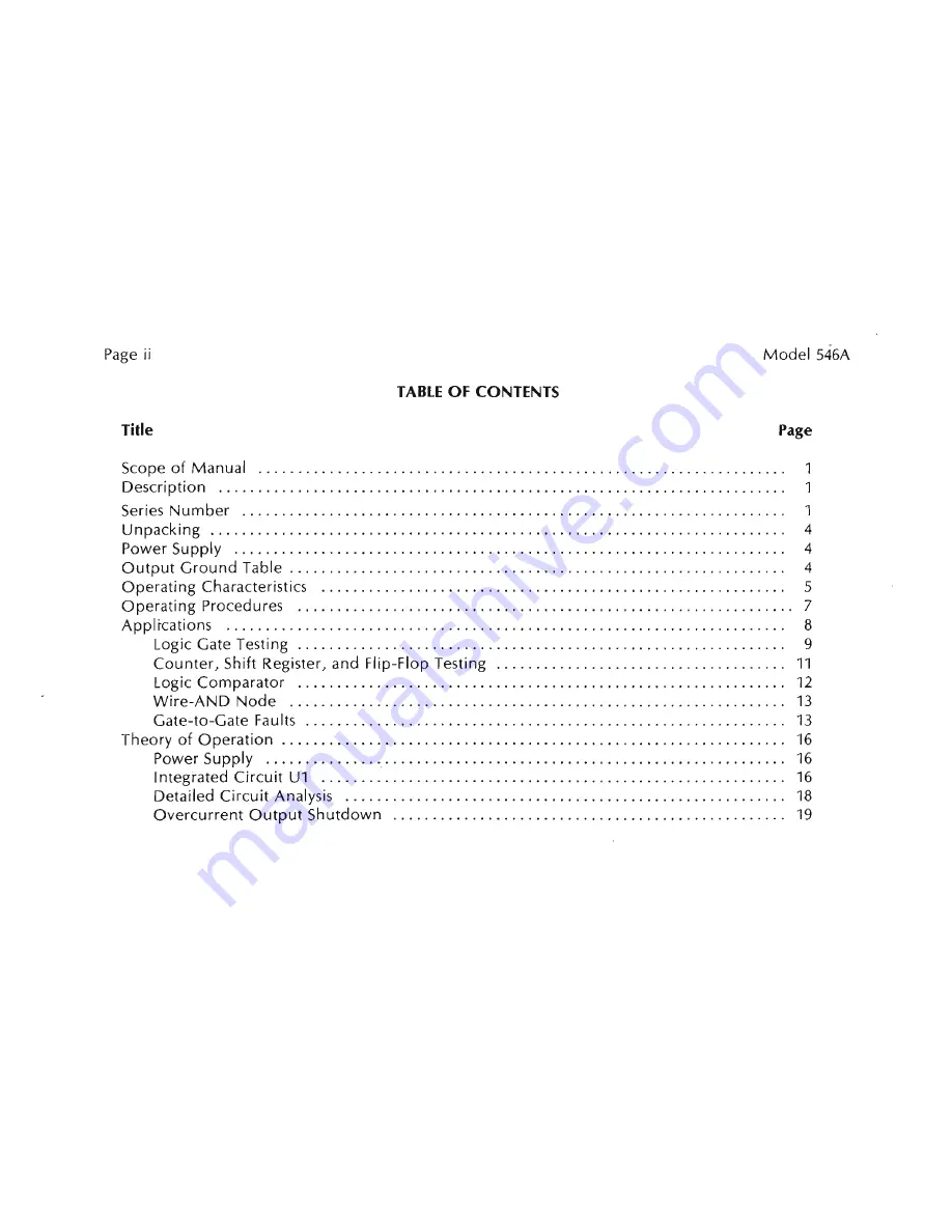 HP 546A Logic Pulser Operating And Service Manual Download Page 50