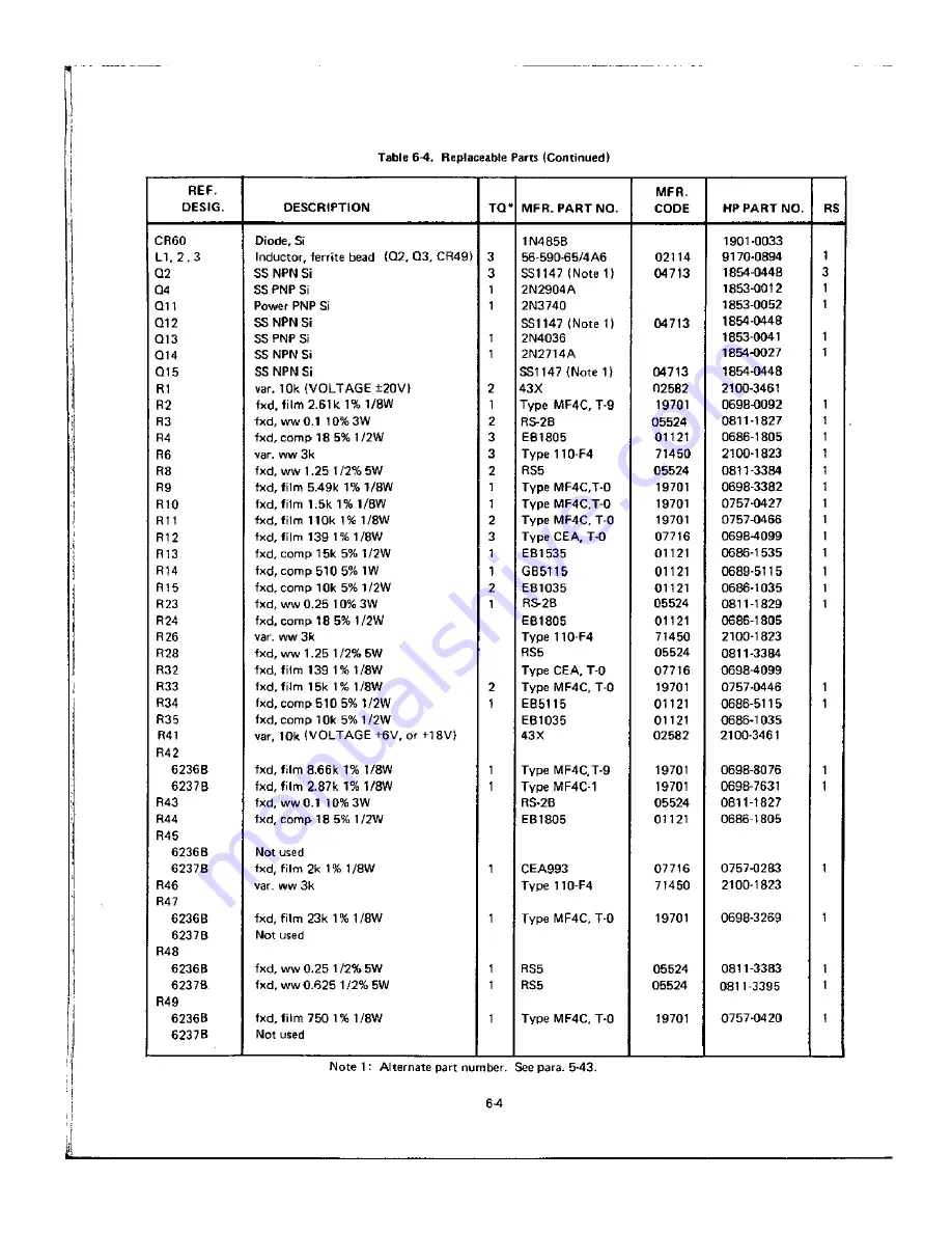 HP 6236B Operating And Service Manual Download Page 34