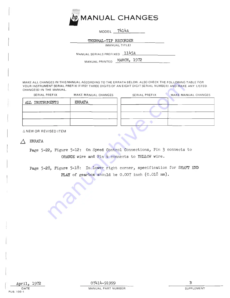 HP 7414A Operating And Service Manual Download Page 5