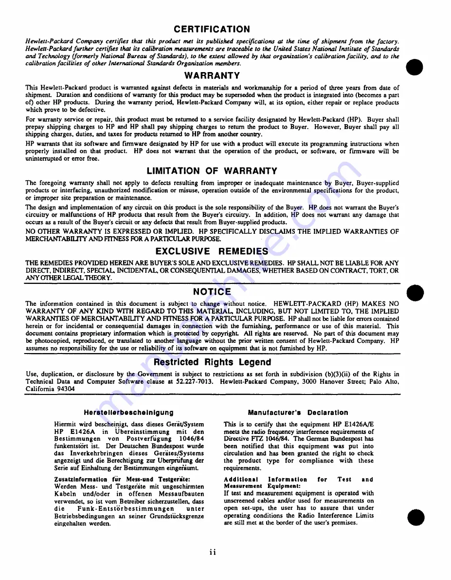 HP 75000 SERIES C Service Manual Download Page 6