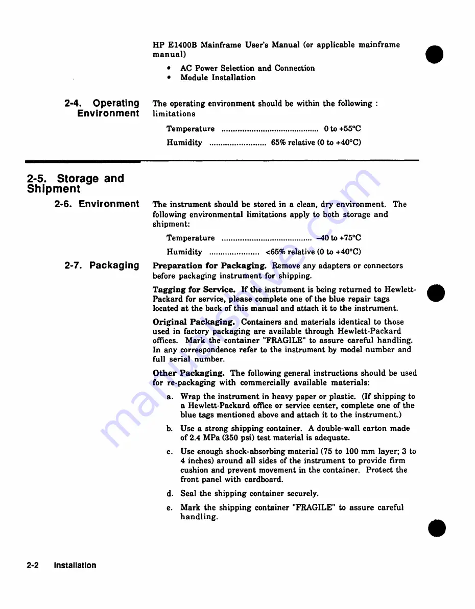 HP 75000 SERIES C Service Manual Download Page 20