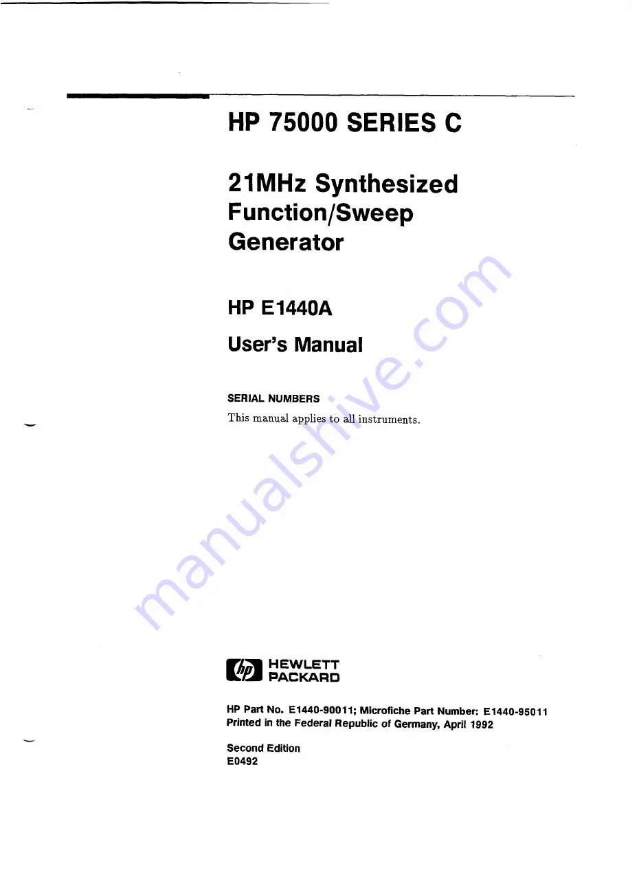 HP 75000 SERIES C User Manual Download Page 2