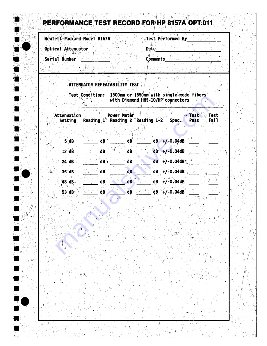 HP 8157A Operating And Service Manual Download Page 43