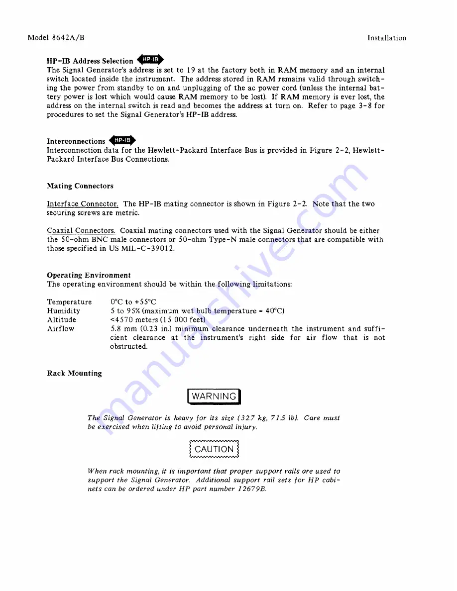 HP 8642A Operating Manual Download Page 31