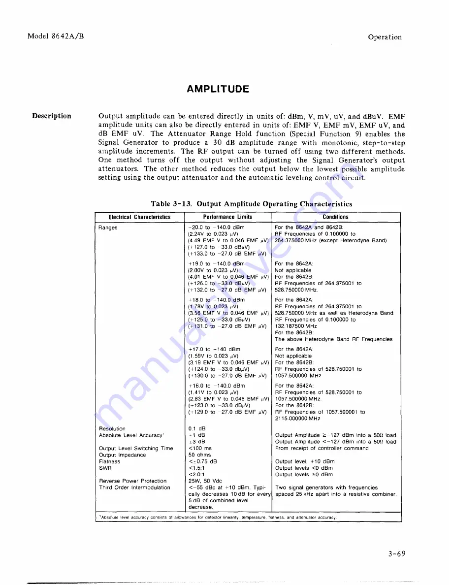 HP 8642A Operating Manual Download Page 96