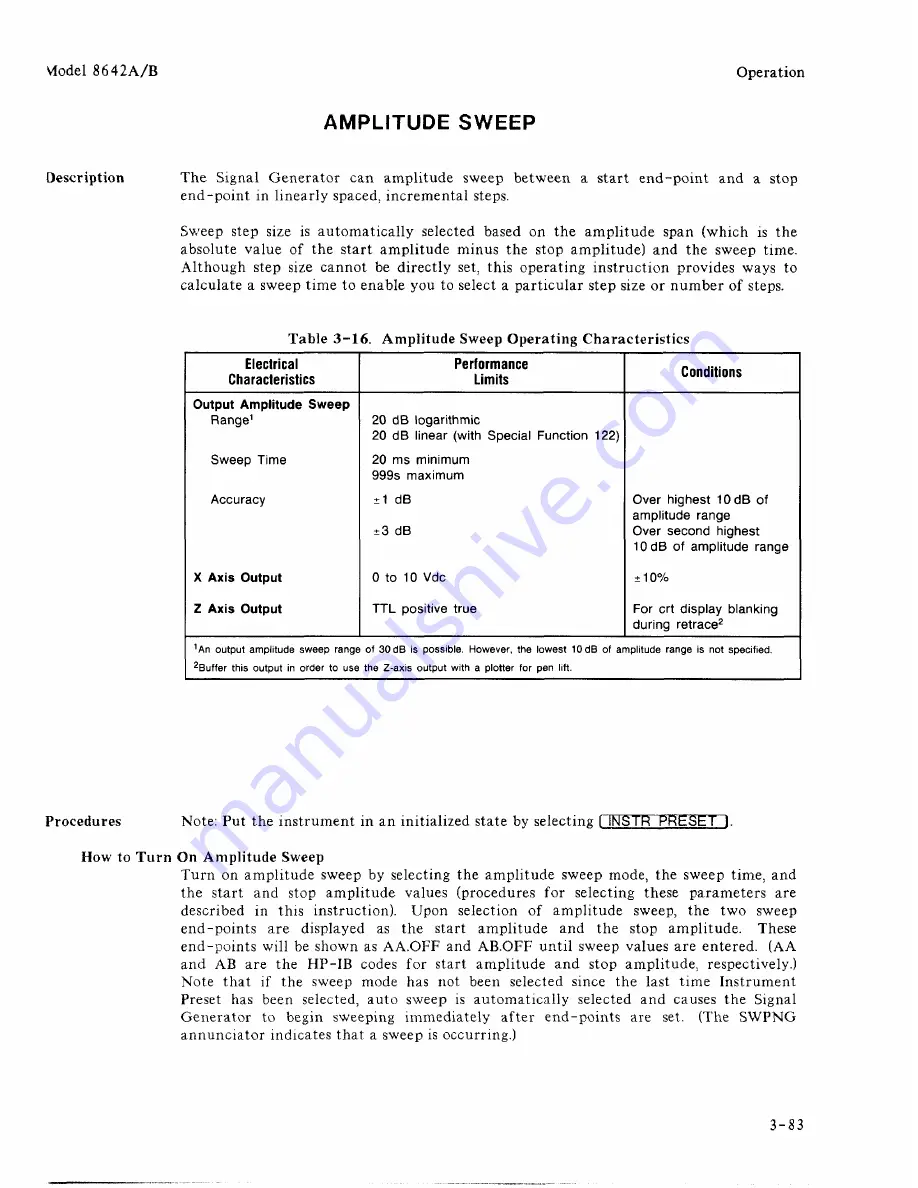 HP 8642A Operating Manual Download Page 110