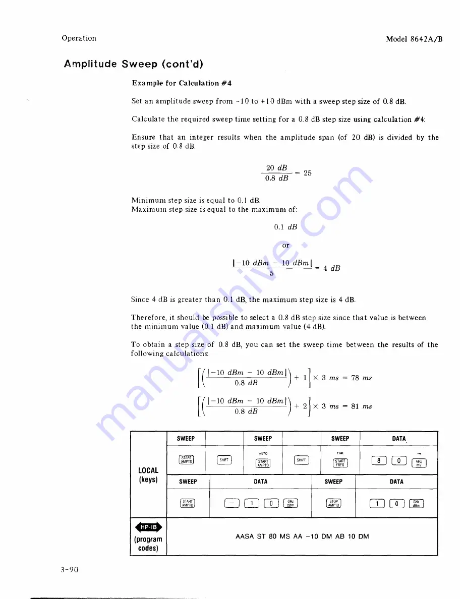 HP 8642A Operating Manual Download Page 117