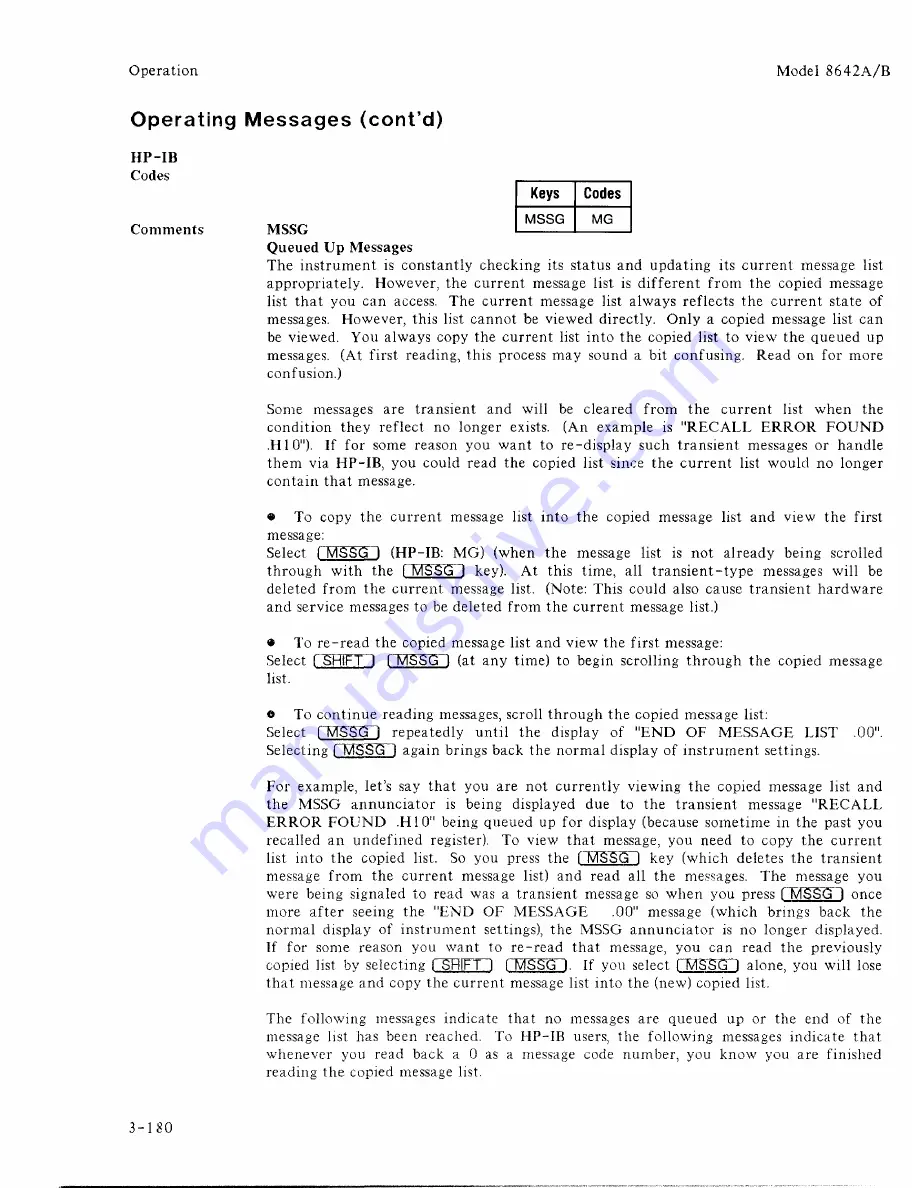 HP 8642A Operating Manual Download Page 200