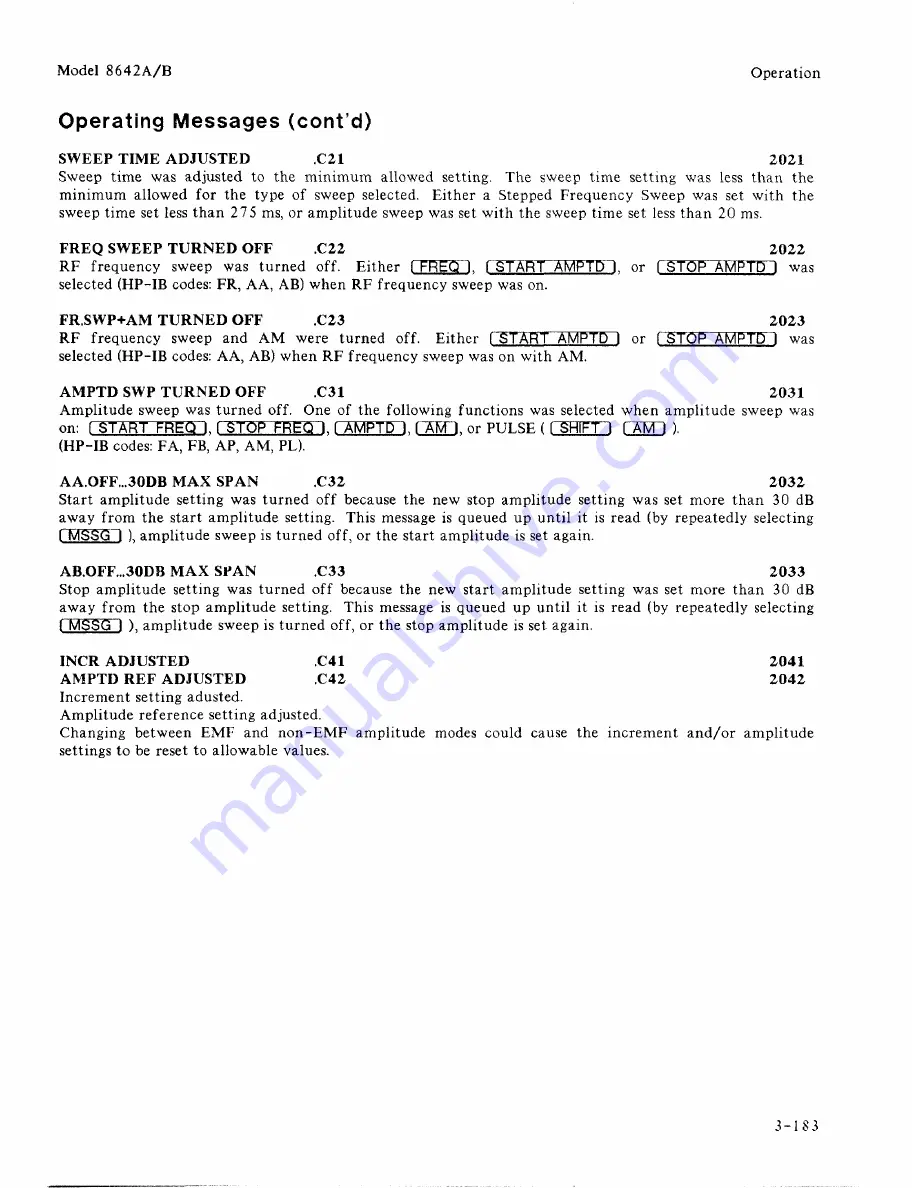 HP 8642A Operating Manual Download Page 203