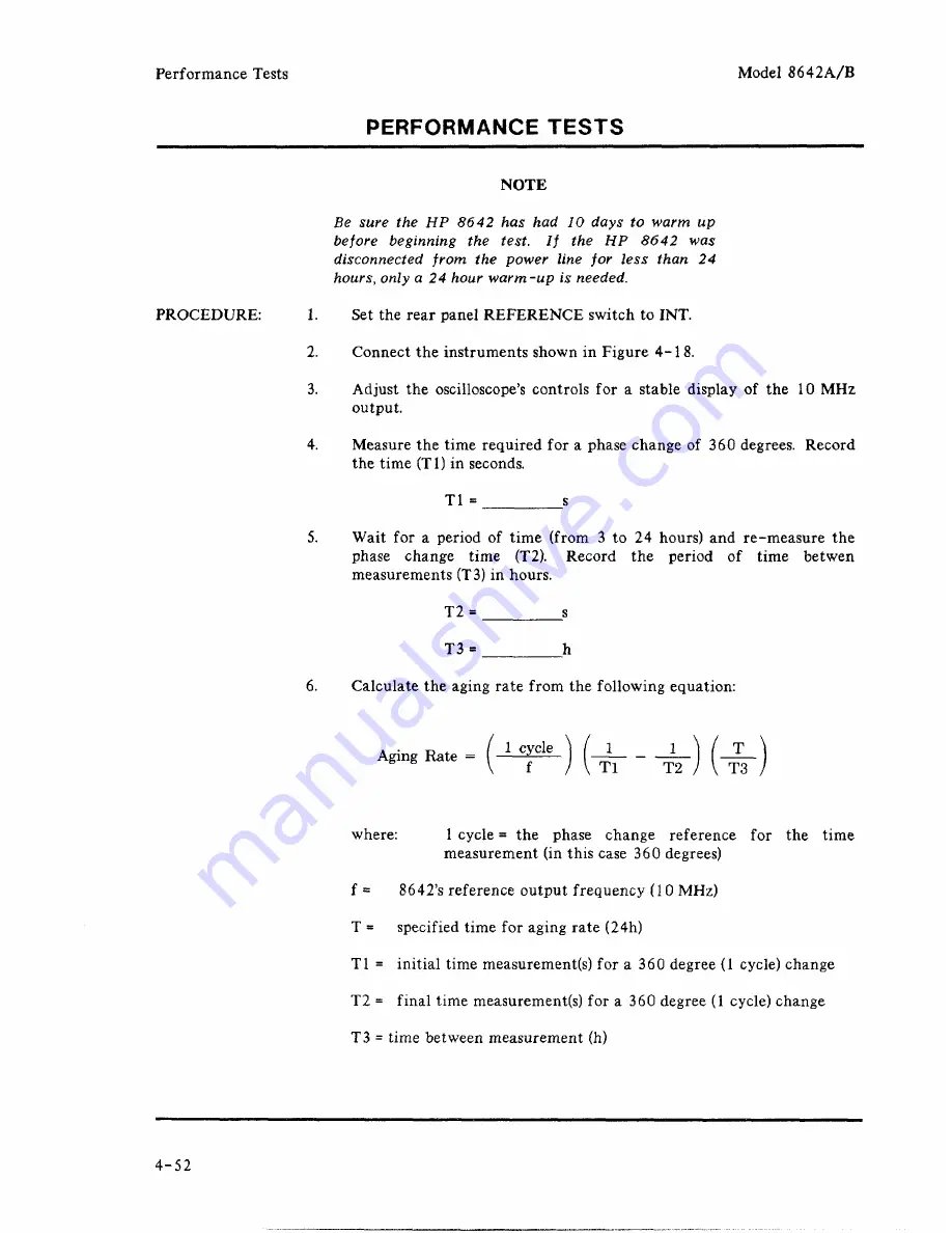 HP 8642A Operating Manual Download Page 284