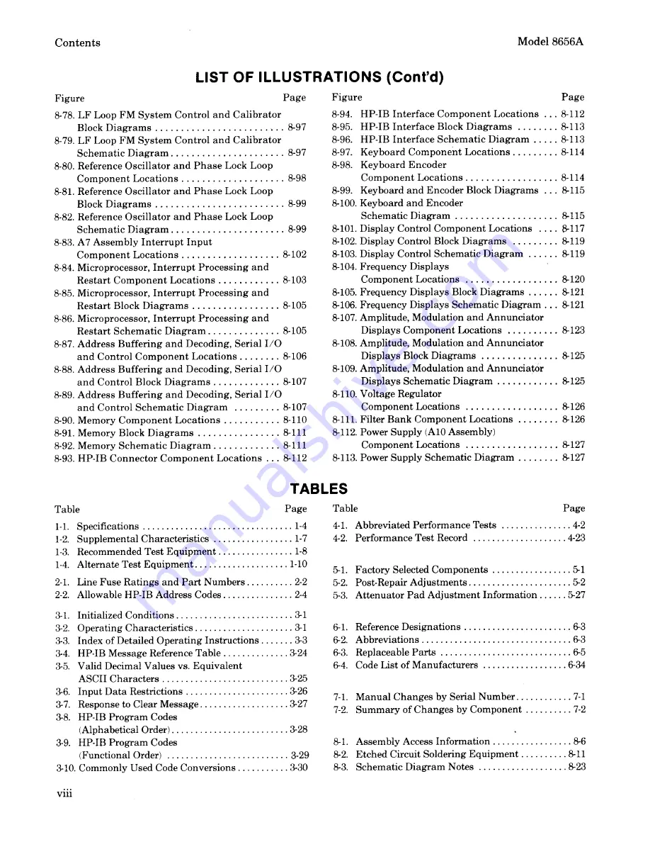 HP 8656A Operating And Service Manual Download Page 9