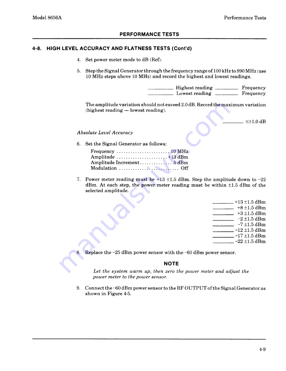 HP 8656A Operating And Service Manual Download Page 106