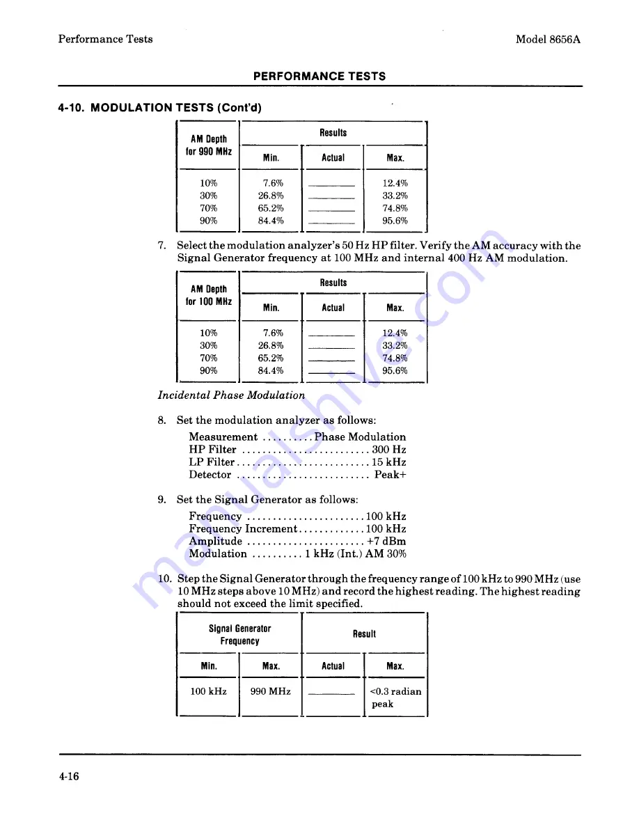 HP 8656A Operating And Service Manual Download Page 113