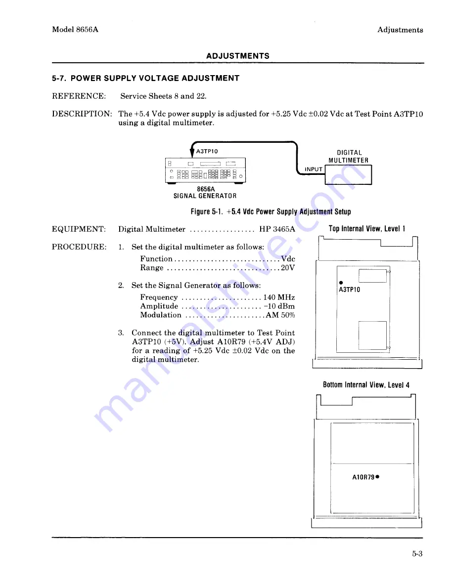 HP 8656A Operating And Service Manual Download Page 126