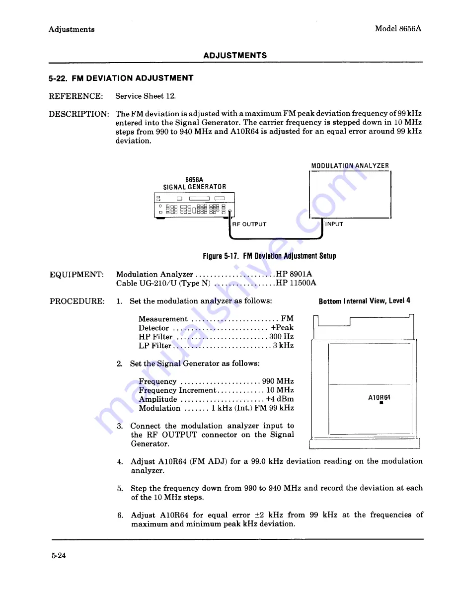 HP 8656A Operating And Service Manual Download Page 147