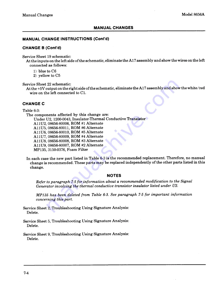 HP 8656A Operating And Service Manual Download Page 199