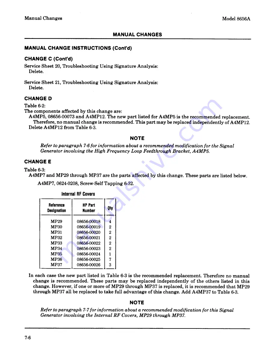 HP 8656A Operating And Service Manual Download Page 201