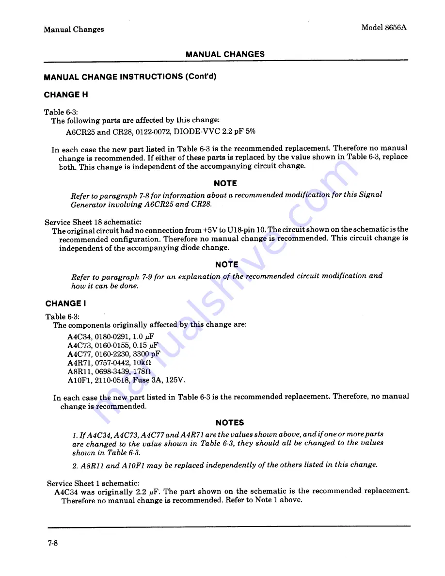 HP 8656A Operating And Service Manual Download Page 203