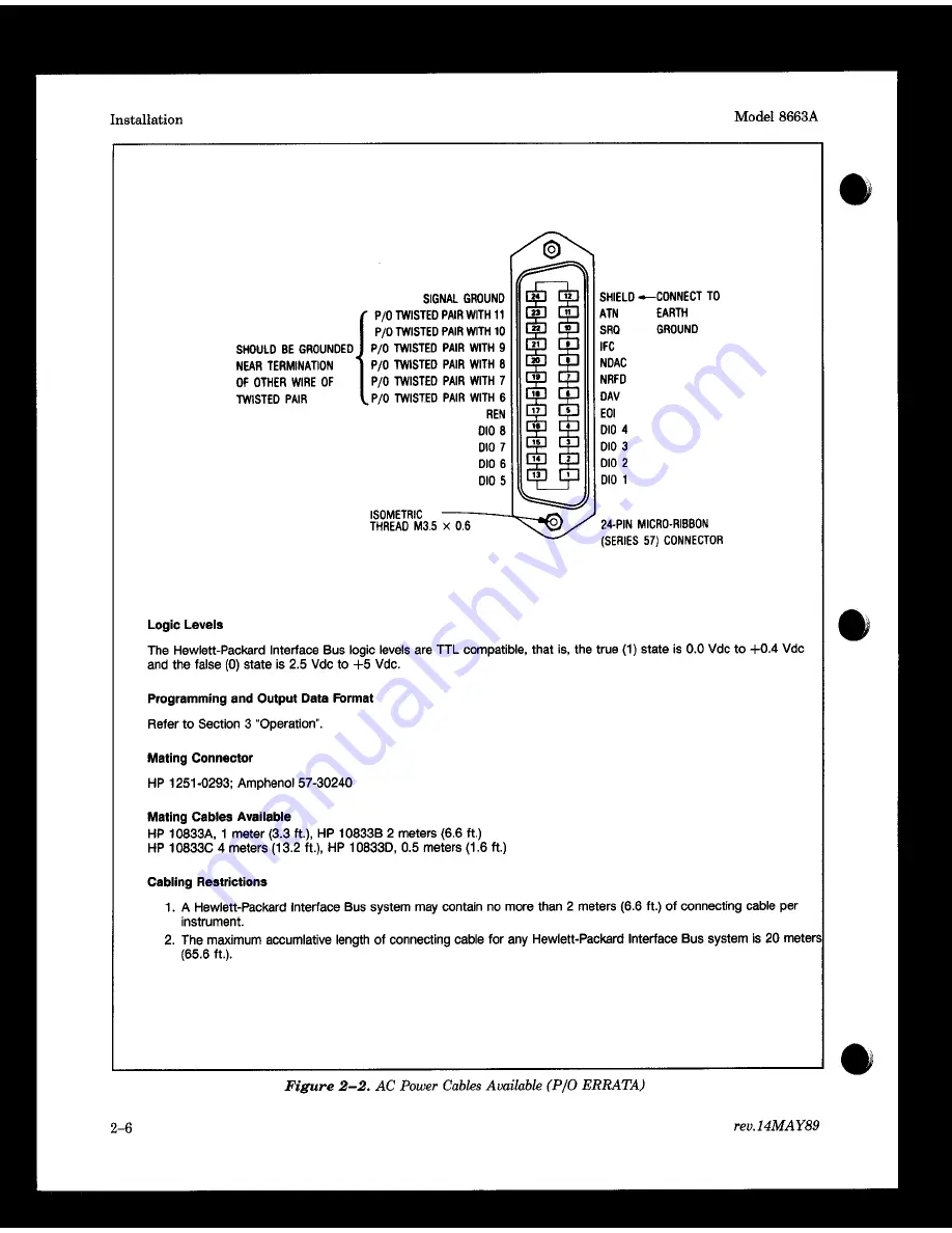 HP 8663A Operation And Calibration Manual Download Page 58