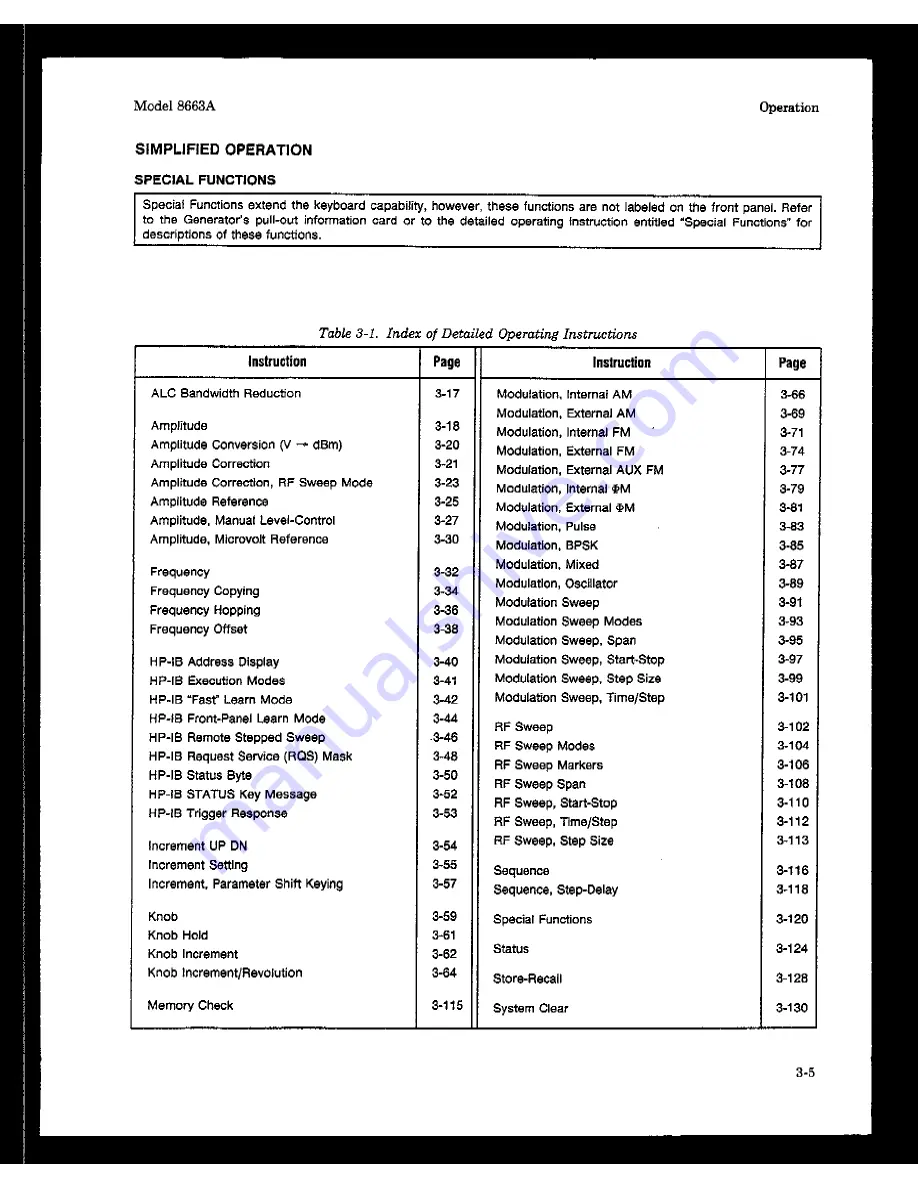 HP 8663A Operation And Calibration Manual Download Page 66