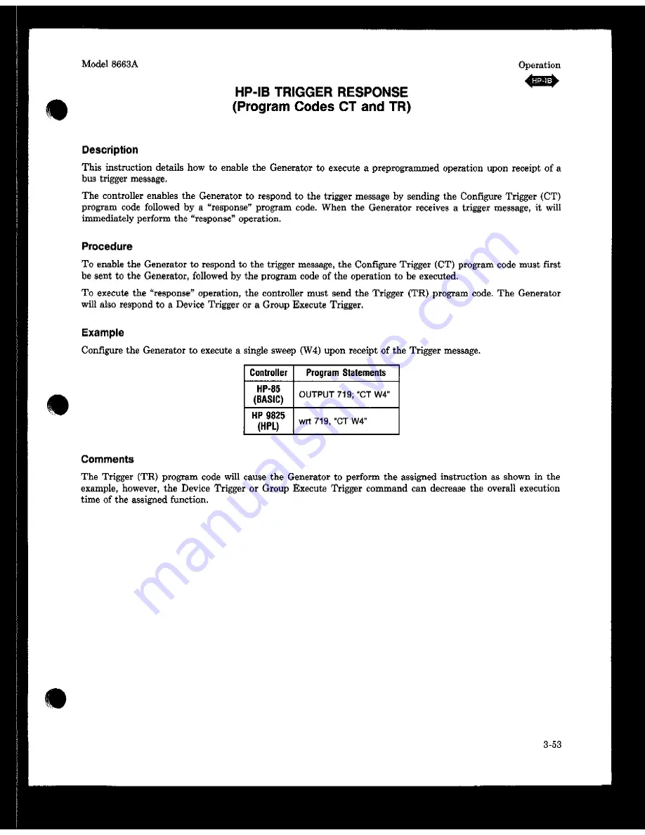 HP 8663A Operation And Calibration Manual Download Page 116