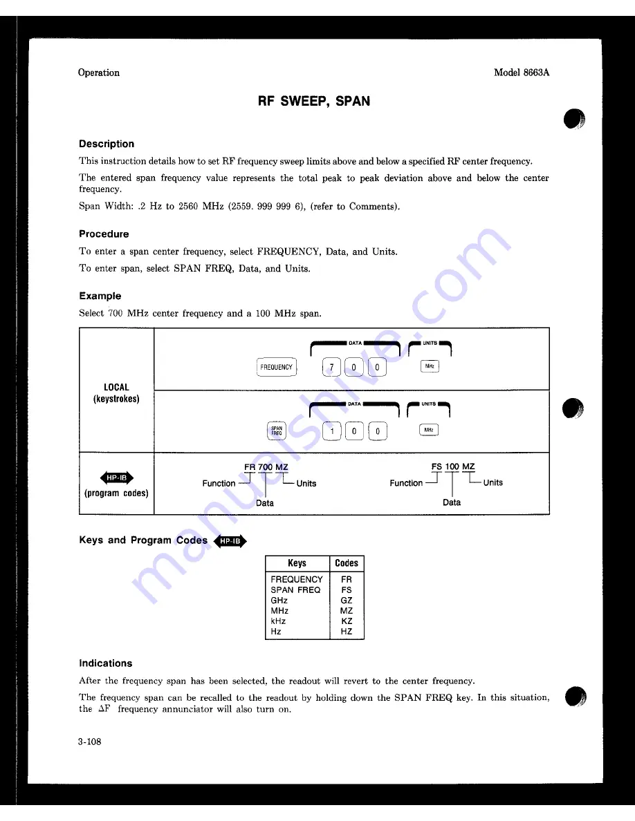 HP 8663A Operation And Calibration Manual Download Page 171