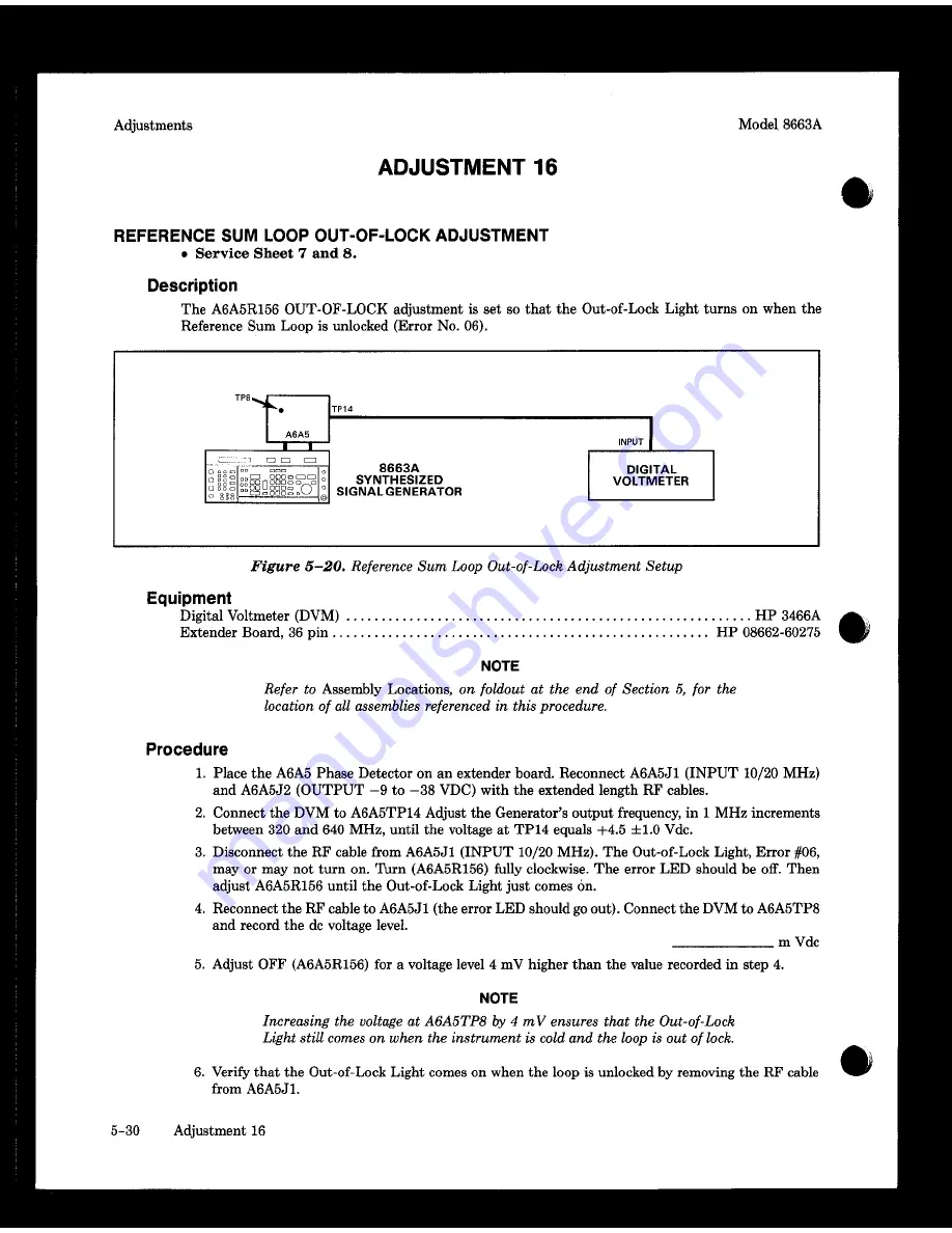 HP 8663A Operation And Calibration Manual Download Page 275