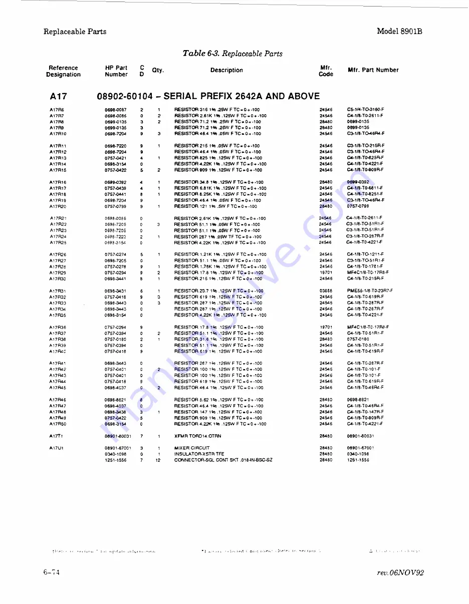 HP 8901B Service Manual Download Page 76