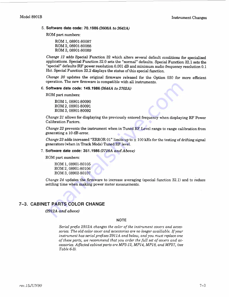 HP 8901B Service Manual Download Page 176