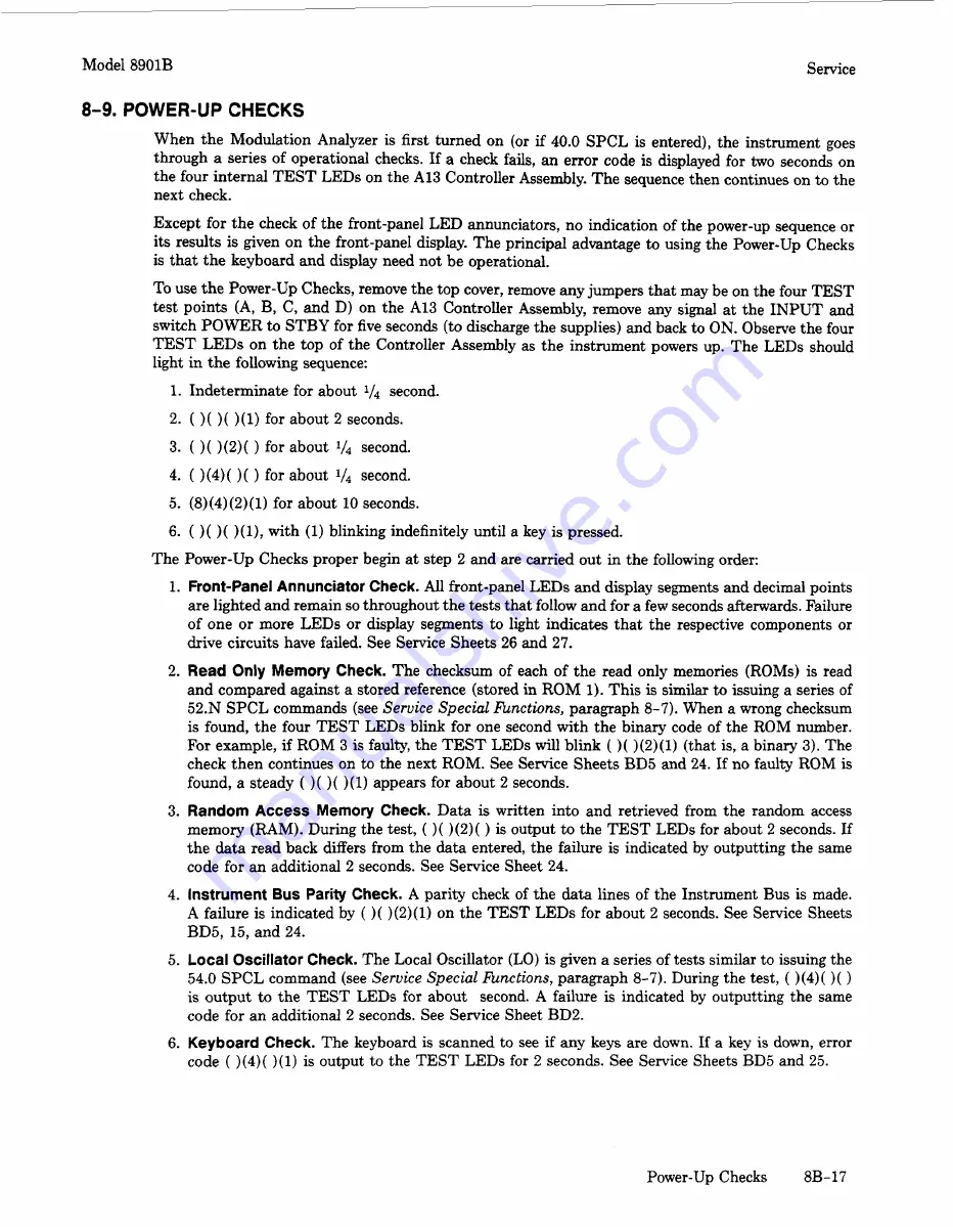 HP 8901B Service Manual Download Page 214