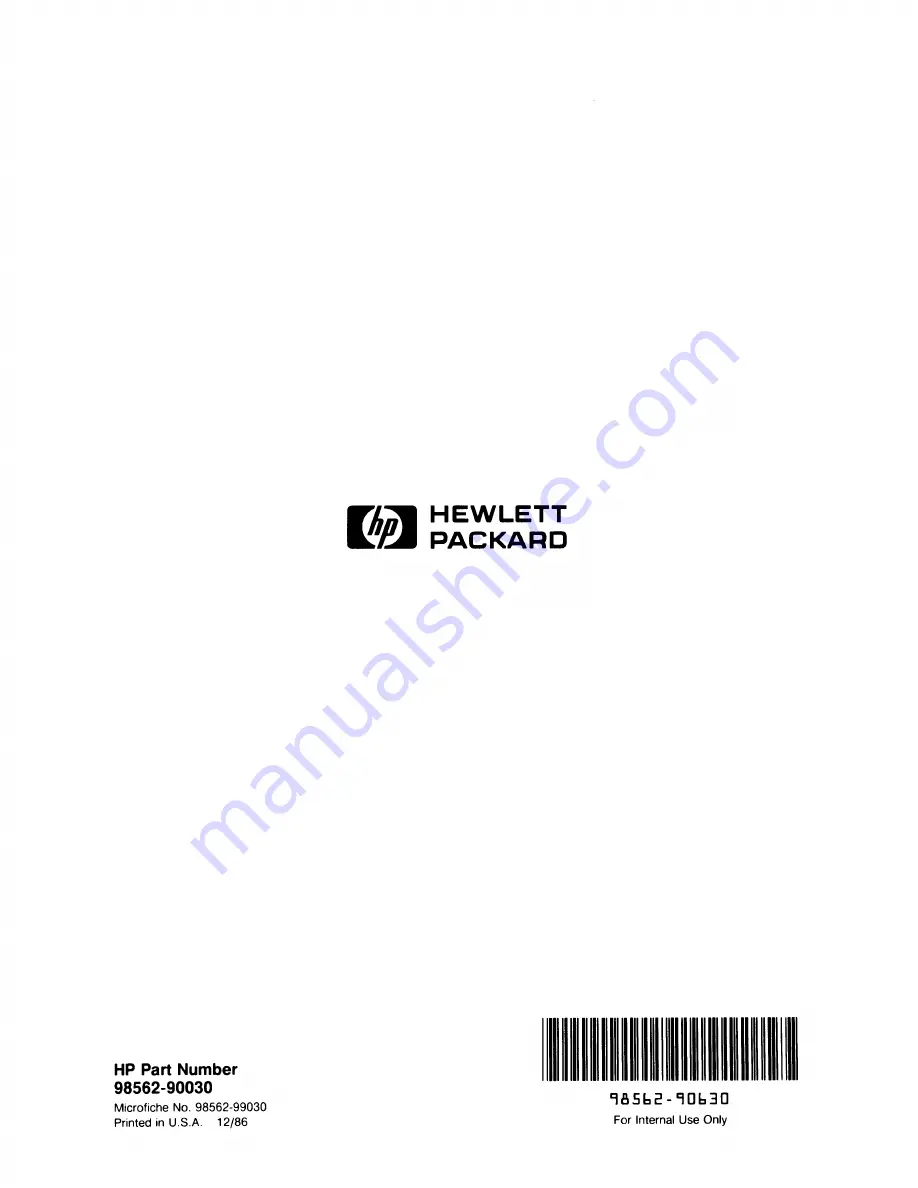 HP 900 Series Service Information Manual Download Page 198