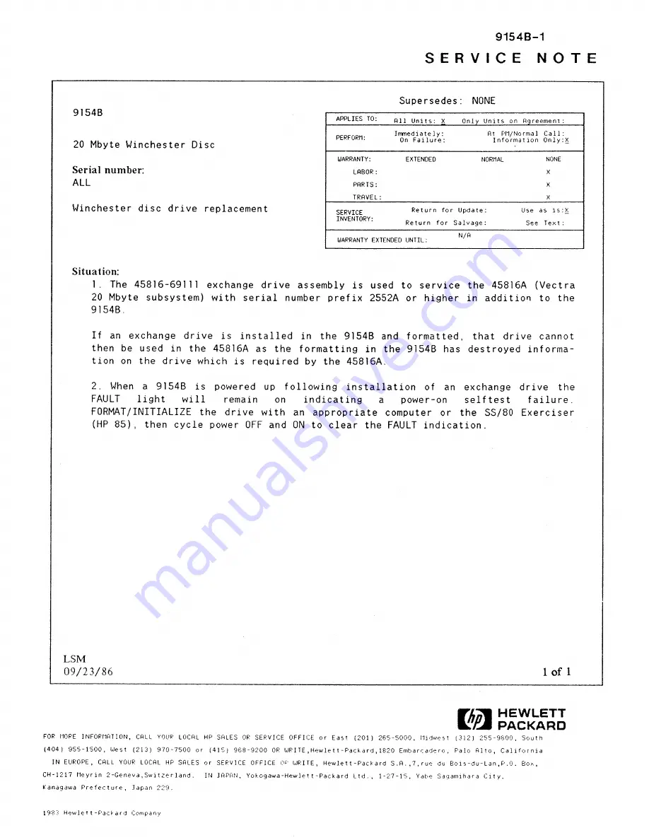 HP 9153A Service Manual Download Page 113