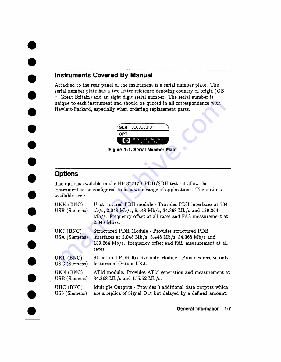 HP Agilent 37717B PDH Calibration Manual Download Page 23