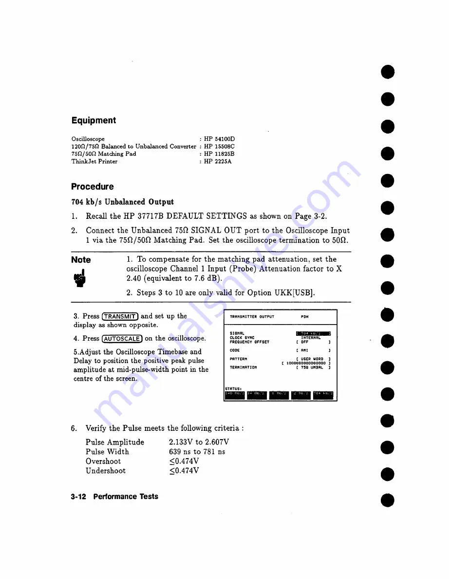 HP Agilent 37717B PDH Calibration Manual Download Page 66