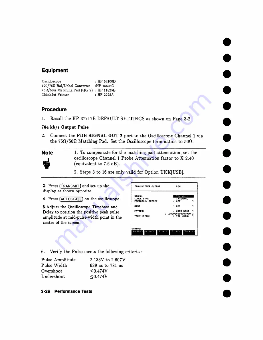 HP Agilent 37717B PDH Calibration Manual Download Page 80